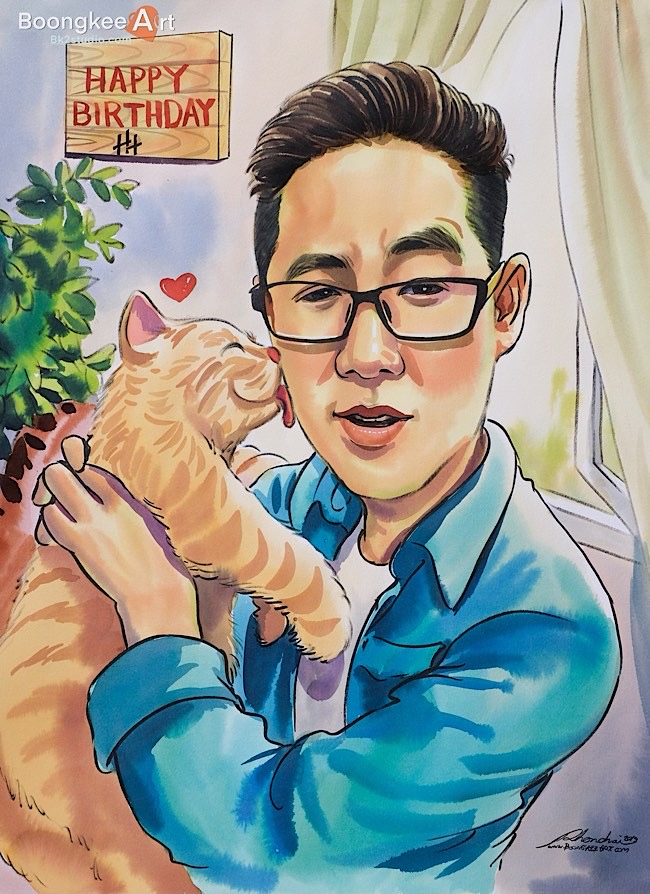 รับวาดการ์ตูนล้อเลียน ของขวัญวันเกิดสุดพิเศษ สไตล์ Boonkee Art / Bk2studio
