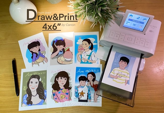 บริการรับวาดภาพการ์ตูนล้อเลียนดิจิทัลและปริ้นท์ด่วน4x6